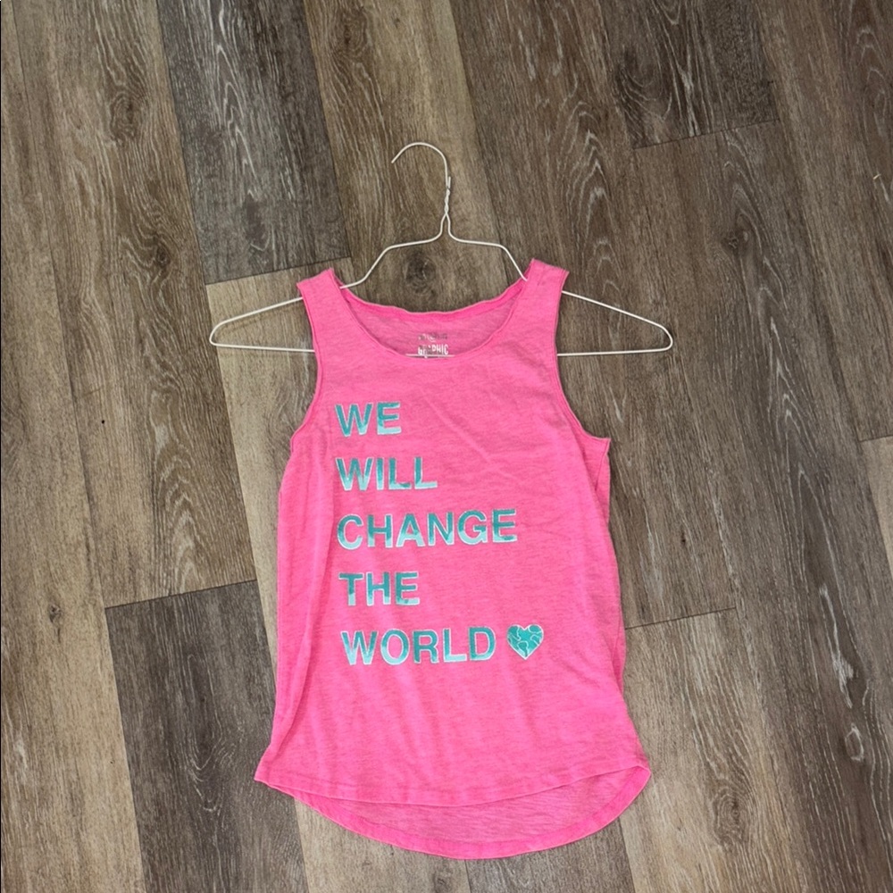 So pink graphic tank top girls size 10